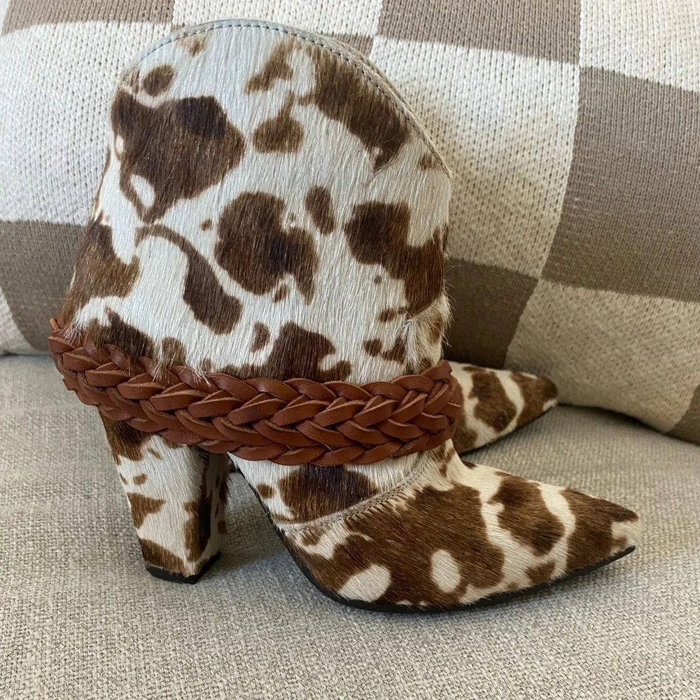Golden Goose Michelle Cow Print Calf Hair Booties – Size 6 (36) - Picture 6 of 8